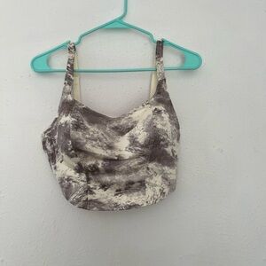 PINK Victoria's Secret Marble-Print Crop Camisole in Cream and Brown
